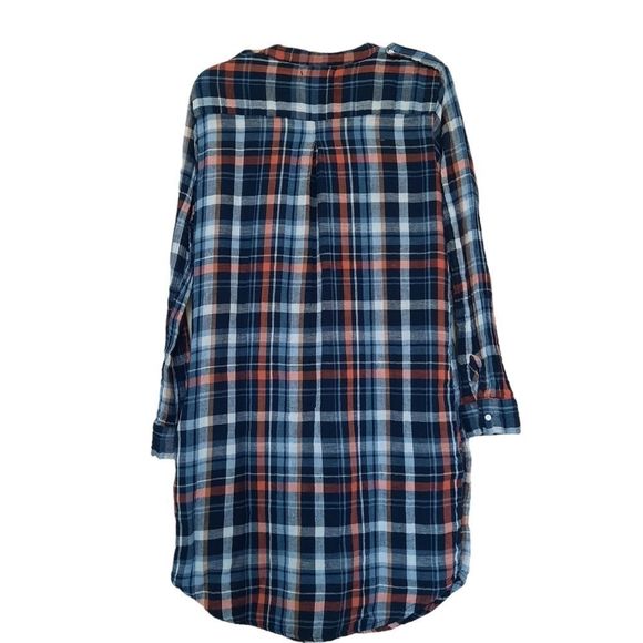 Velvet by Graham & Spencer Plaid Flannel Shirt-dress long sleeves Small - Picture 7 of 15
